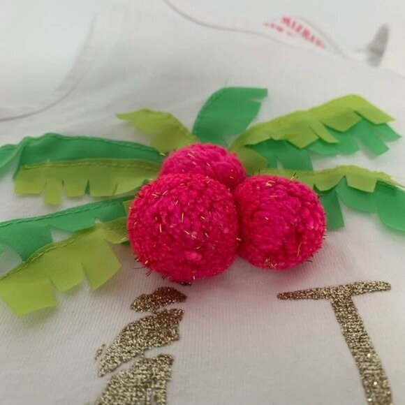Isaac Mizrahi Talk to the Palm 2 pice Outfit pom-pom palm tree Sz 3-4 XS - Picture 6 of 10
